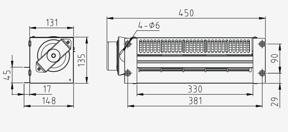 330mm Blower Fan Dimensions